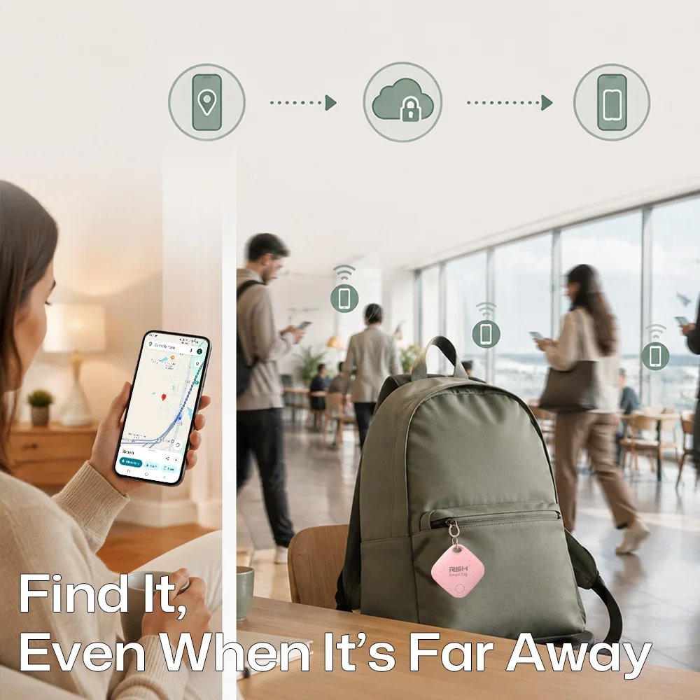RSH Smart GPS-Tracker für Android, Google-zertifiziertes Tag für die Google Find Hub App, globaler Ortungsgerät für Xiaomi Overseas Samsung – Detail 5
