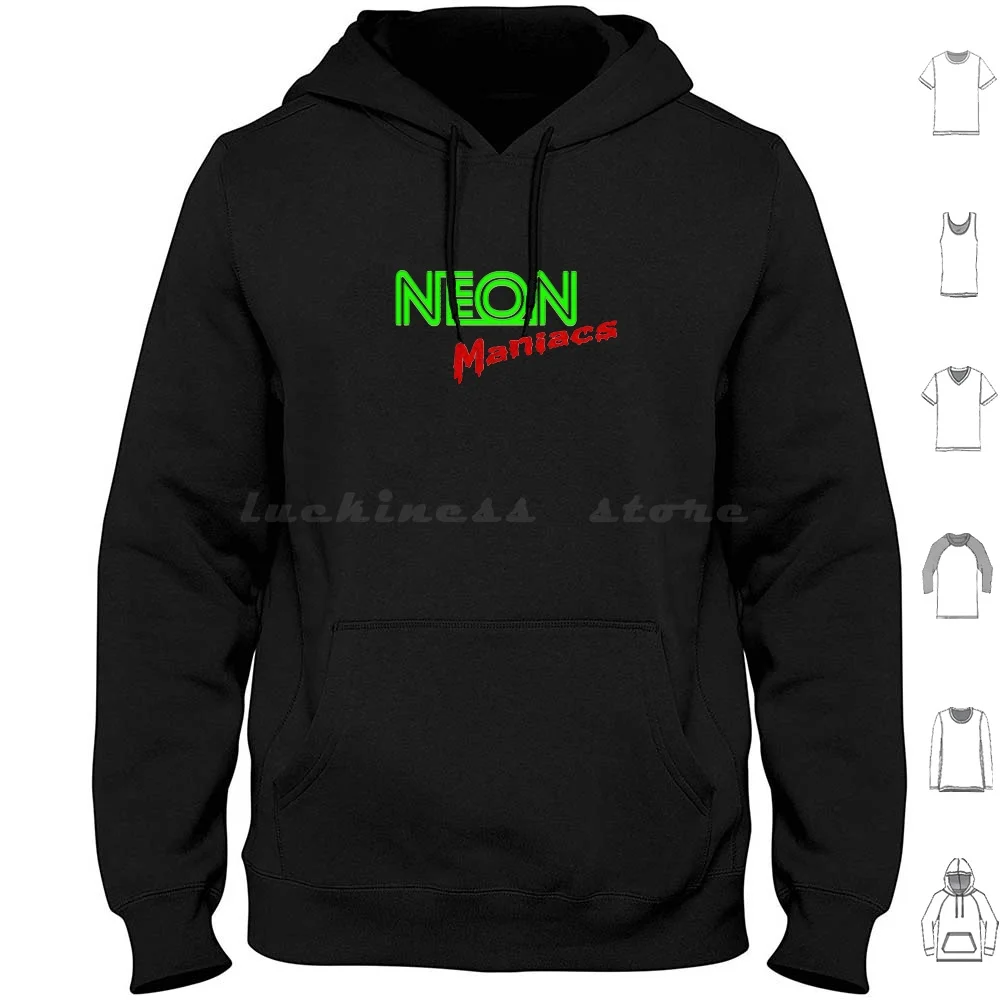 Neon Maniacs-80s Horror Sudadera con capucha de algodón de manga larga Neon Maniacs Horror 80s Película Jason Mutant Murder Película de culto San Francisco