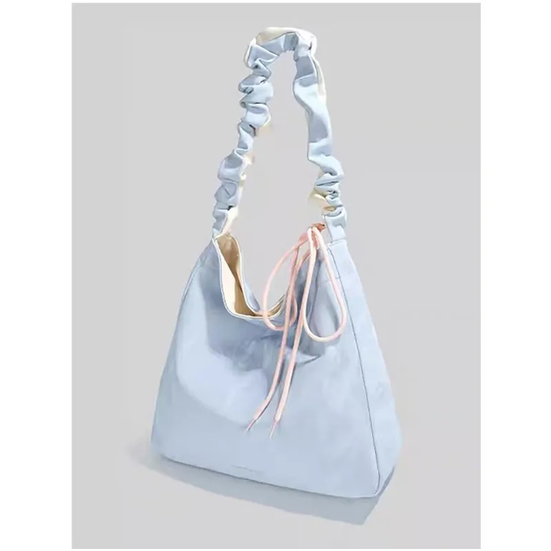 

Large capacity tote bag women's 2025 new trendy pleated underarm bag versatile messenger bag
