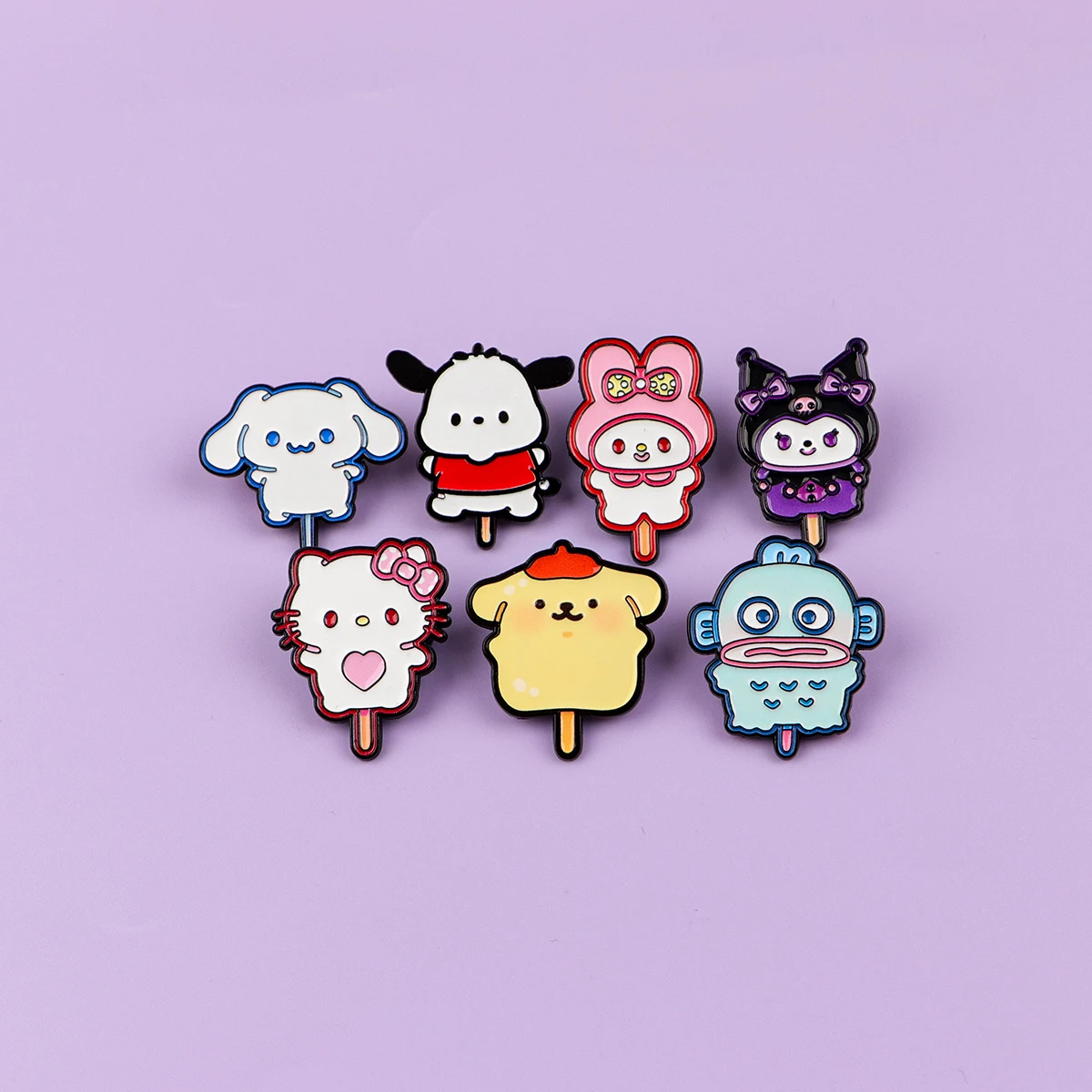 7 Stück niedliche Tier-Emaille-Pins, Cartoon-Anime-Broschen für Mäntel, Damenbroschen, modische Reversnadeln, Schmuckgeschenk für Freunde