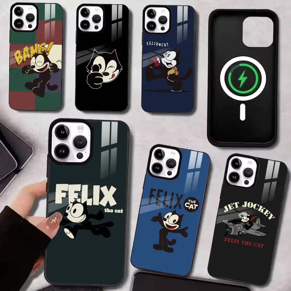 F-felix the Cat Original Cartoon Icon  Phone Case For iPhone Magnetic 15,16,17,14,13,12,11 Plus,Pro with  Wireless Charging