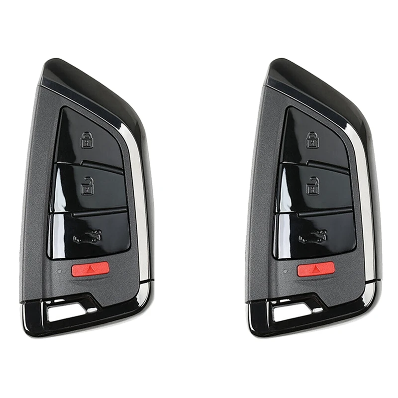 2X For Xhorse XSKF21EN Universal Smart Proximity Remote Key 4 Button Knife Style Fob For VVDI Key Tool (Black)