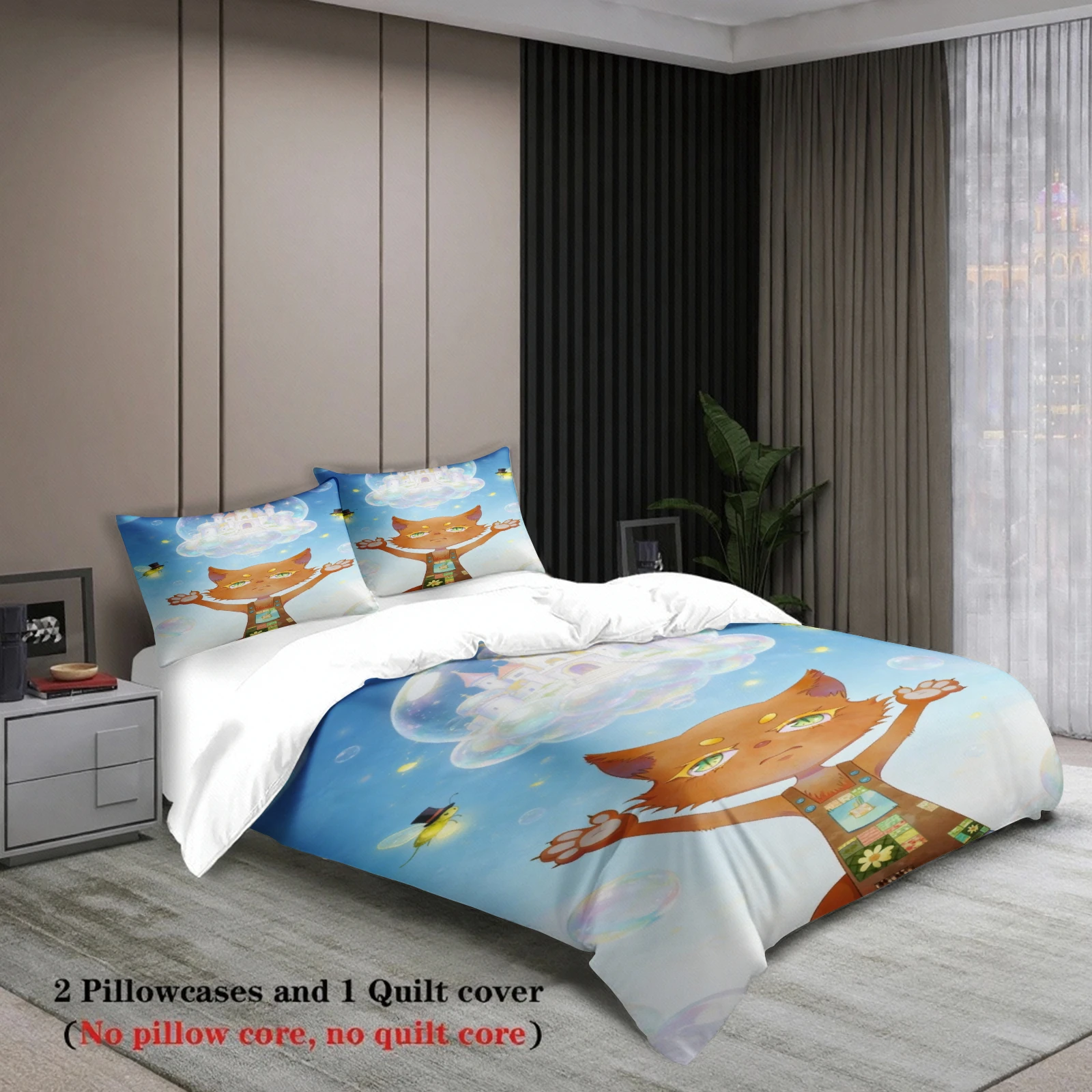 Kids Bedding Set Softville Cozy Town Cute Fern the Quilt Fox With Duvet Cover & Pillowcase For Children's Bedroom Decor