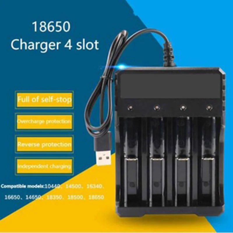 Charger Li-ion Battery USB Independent Charging Portable 4.2V 3.7V