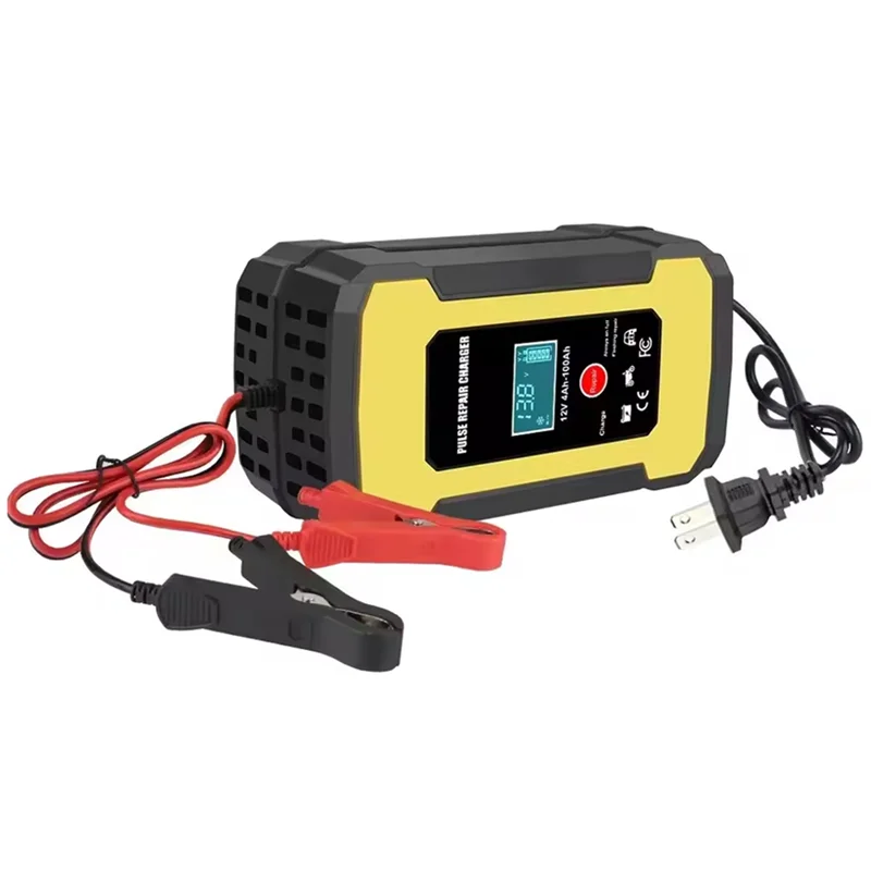 

Car Battery Charger Intelligent Pulse Repair LCD Display For Auto Motorcycle 12V 6A Charger Cycle GEL Lead-Acid US Plug-A65M