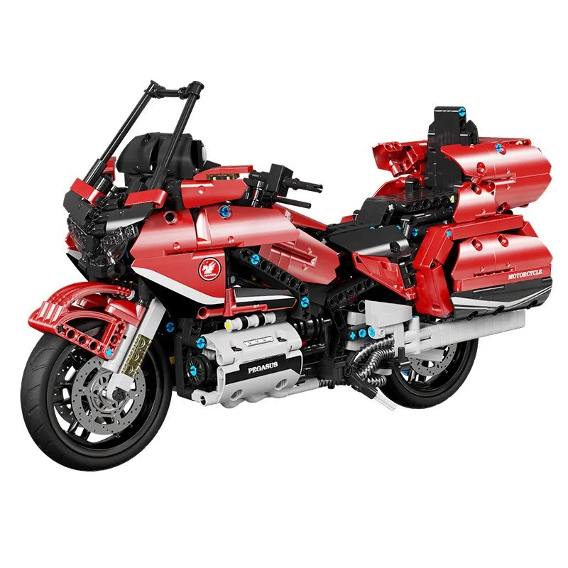 Technical Scale Japan Motorcycle Hondas Gold Wing 1800 Moc Building Block Gl1800 Model Bricks Toys Collection For Boys Gifts