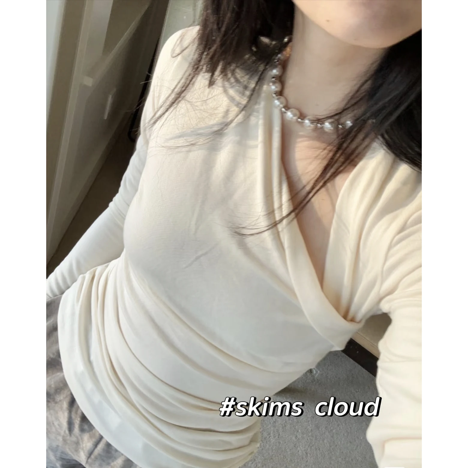 

Kardaian Cloud Asymmetric Long Sve T-irt ort Skirt Set Casual Sle Asymmetrical Design Cotton Blend Spring Faion