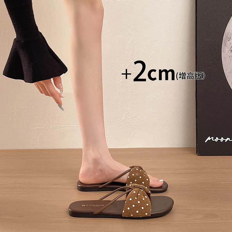 

Summer Essential Slides Women Simple Flat Slippers Soft Elastic Footbed Non-slip Shoes for Home, Leisure and Beach Vacation
