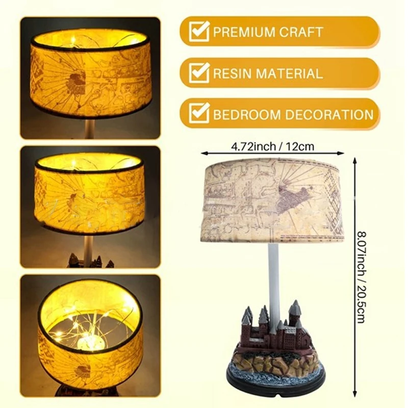 Imagem -02 - Magic Castle Bedside Tablelamps Resina Night Lamp para o Quarto Iluminação Escultura Desk Bedside Lamp Home Decorações