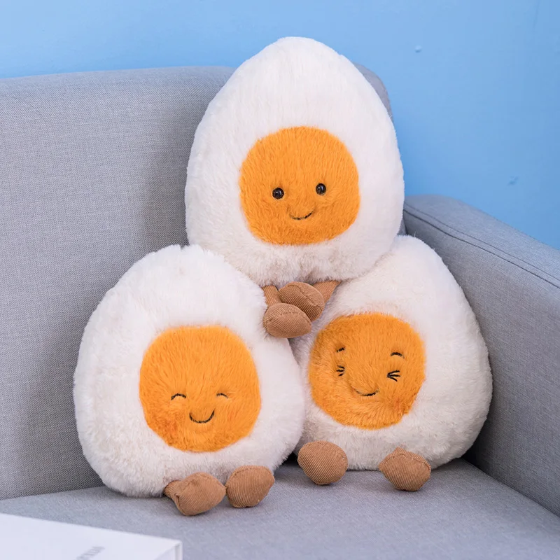 Cartoon Egg Stuffed Toy Expression Food Bread  Toast Series Breakfast Doll Fun Decoration Pillow Baby Comfort Doll Xmas Gifts