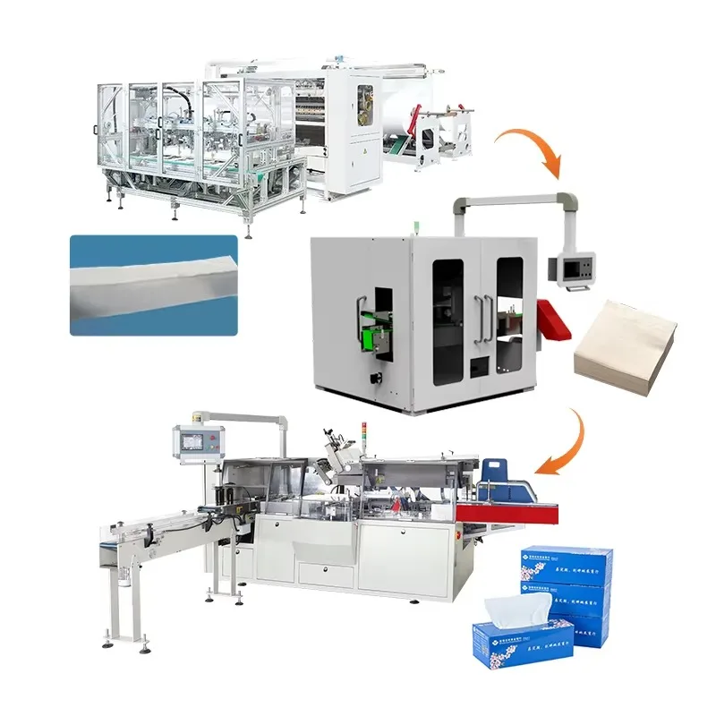 YG Automatic Napkin Machine Tissue Paper Making Equipment with Folding Cutting Embossing System High Speed
