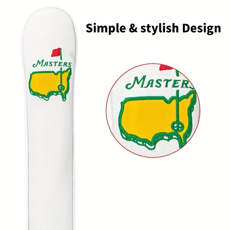 قطعة واحدة من غطاء رأس الجولف الأبيض/الأسود، غطاء حماية لقضيب مؤشر اتجاه الجولف، تصميم الشعار الأخضر، ملحقات الجولف #3