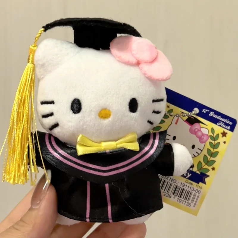 

Kawaii Hello Kitty Graduation Season Plush Doll Keychain Kuromi Bachelor Master Gown Stuffed Toy Backpack Pendant Student Gifts