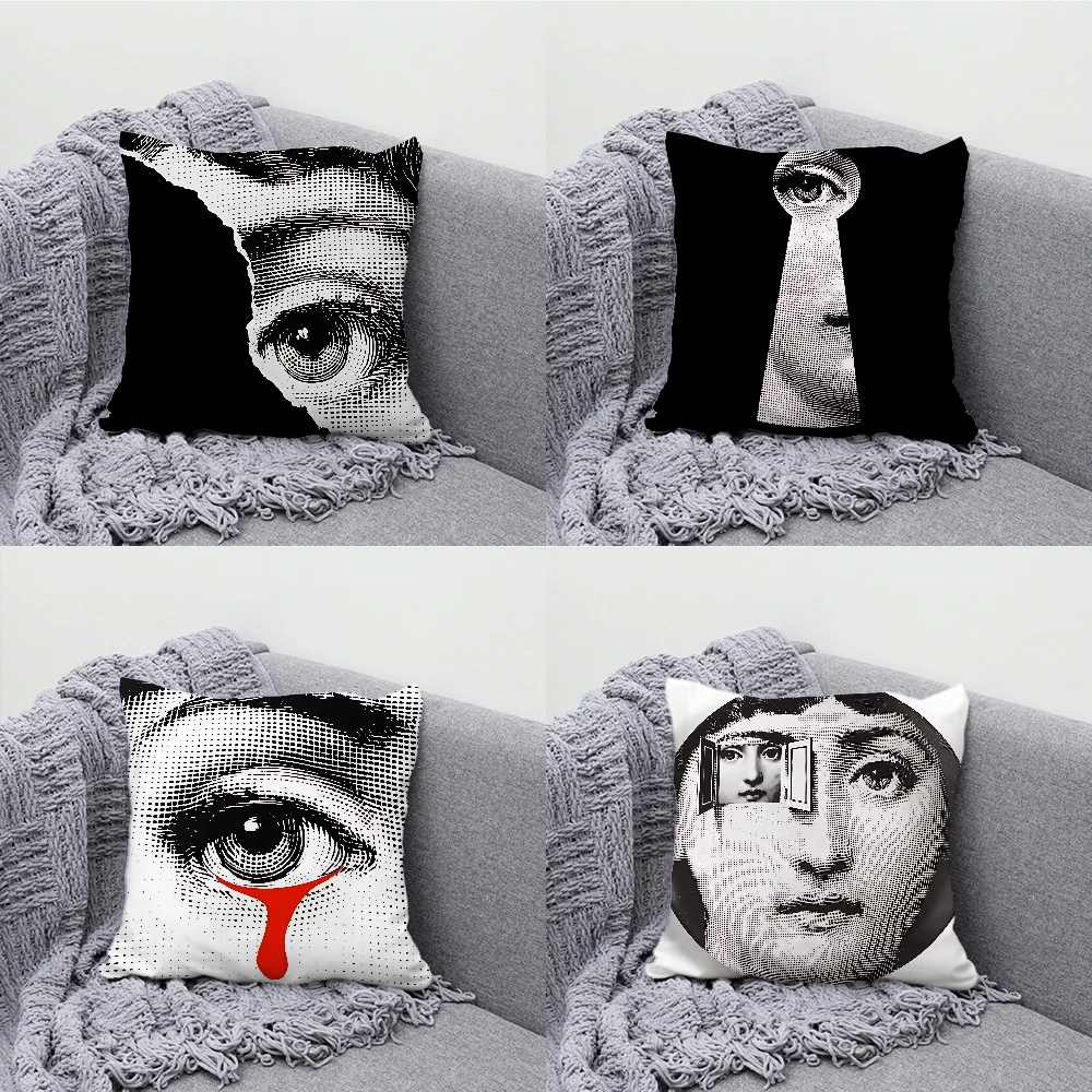 Face Art P-Piero F-Fornasetti Pillow Case Soft Cushion Cases for Farmhouse Sofa Decor Home Decorations and Protector Pillow Case