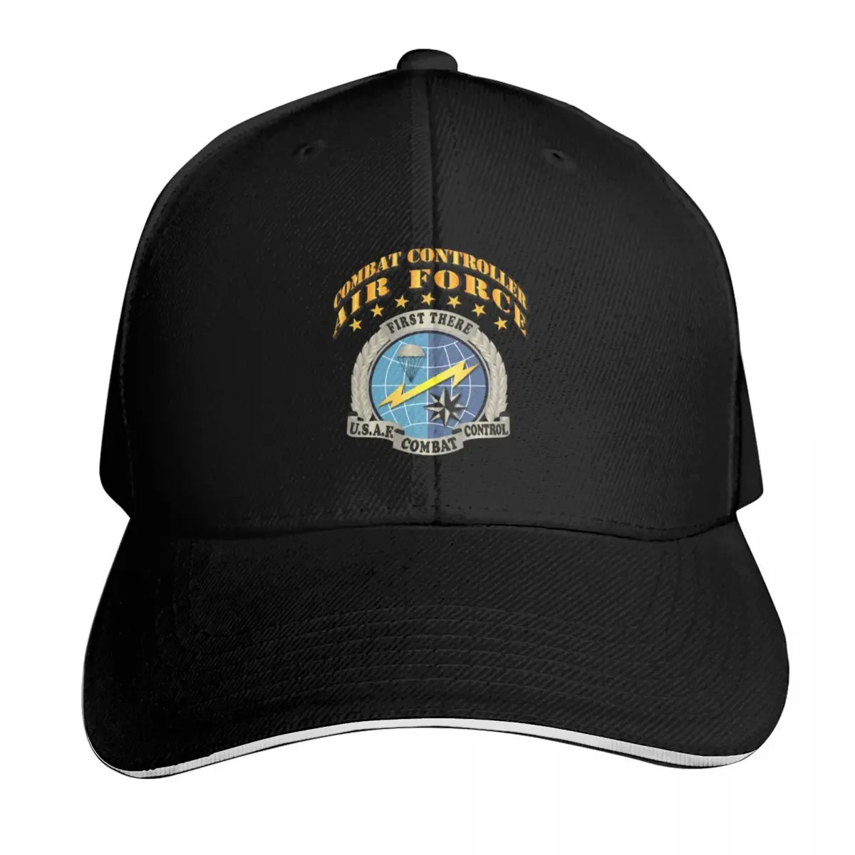 USAF - Combat Controller Baseball Cap Cotton Twill Breathable Contrast Two Tone Brim Snapback Flat Bill