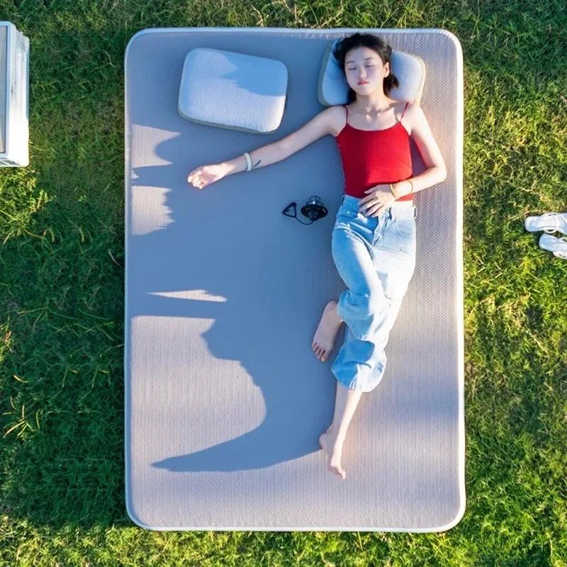 Air Mattress Compact Folding Sleeping Bed  Camping Tent Mat 1-2 Person  Inflatable Mat 10cm Thicken Sleeping Mat