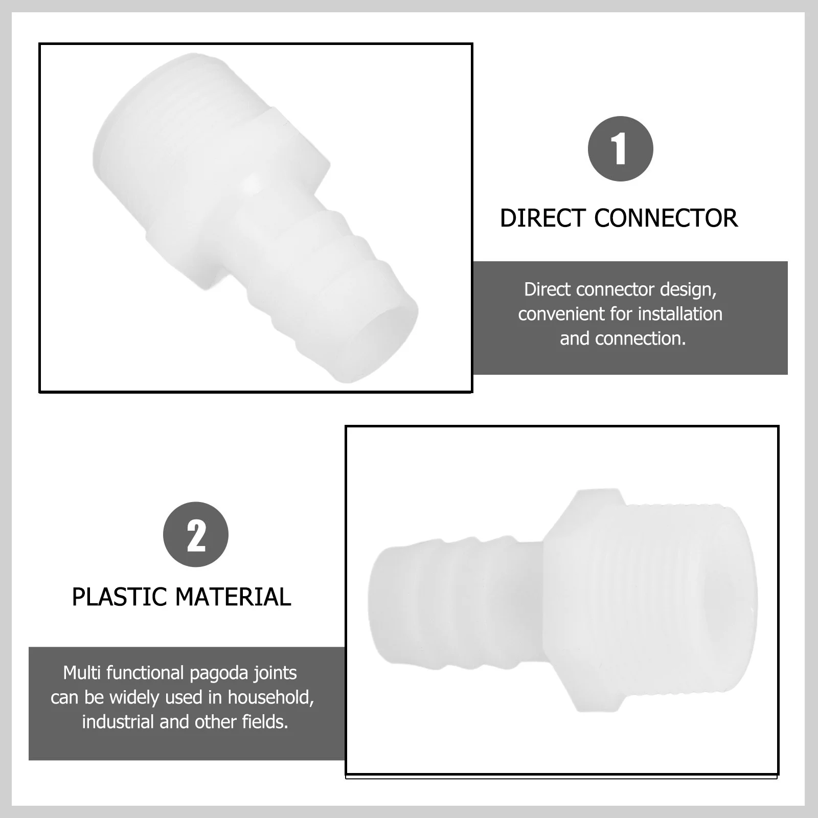 5Pcs Plastic Hose Barb Fittings Threaded Male Connector G3 Quick Connect Reliable Performance Various Environments