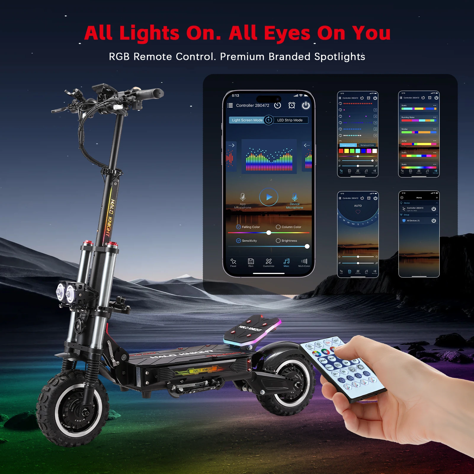 HALO KNIGHT T107Pro 60V 6000W 38,4Ah Elektroroller Professioneller 95km/h E-Scooter mit Doppelmotor Leistungsstarker Schneller 80KM E-Scooter – Detail 2
