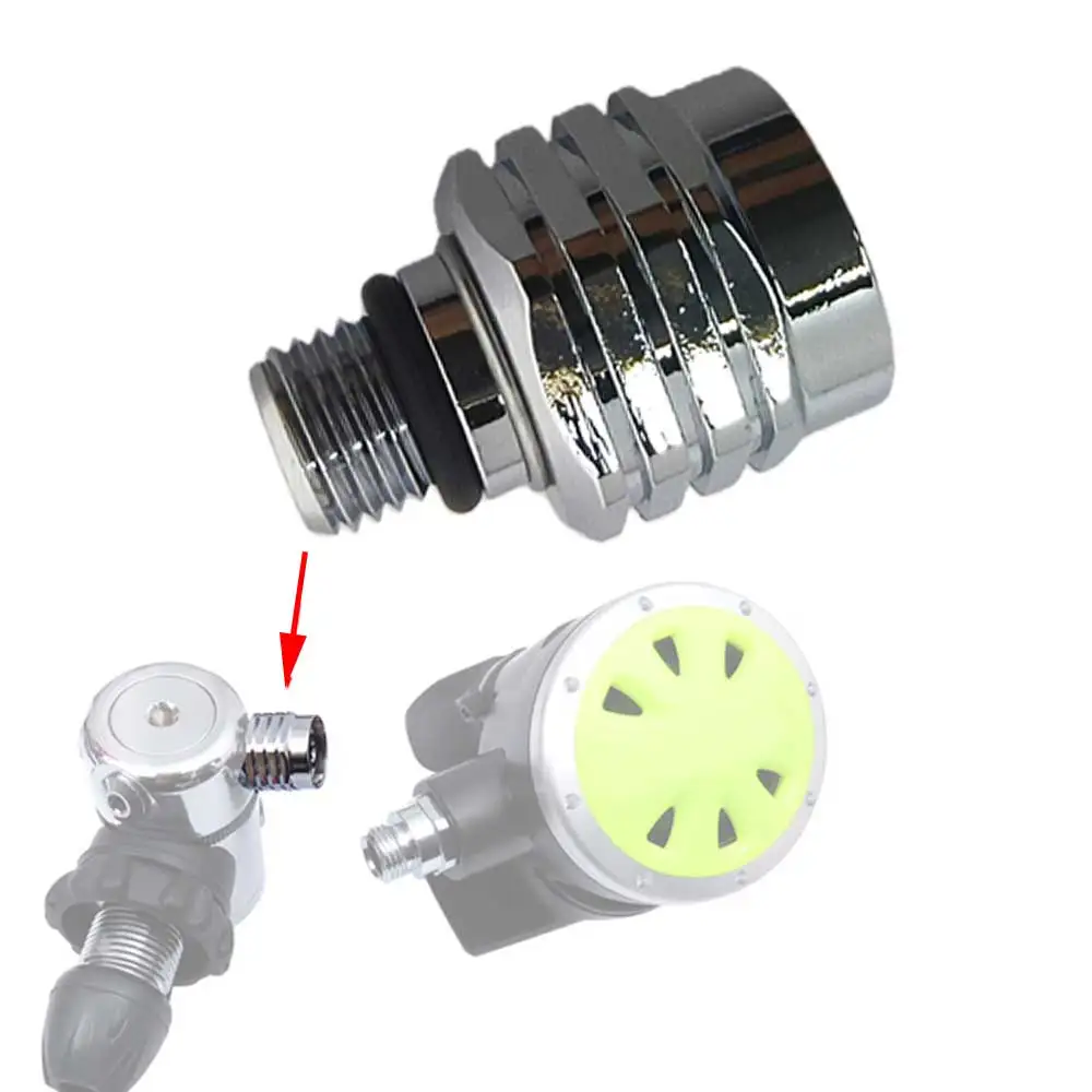 Chrome Plated Brass Scuba Regulator Adapter for LP Hose to 2nd Stage Scuba Regulator Hose Adapter Connector