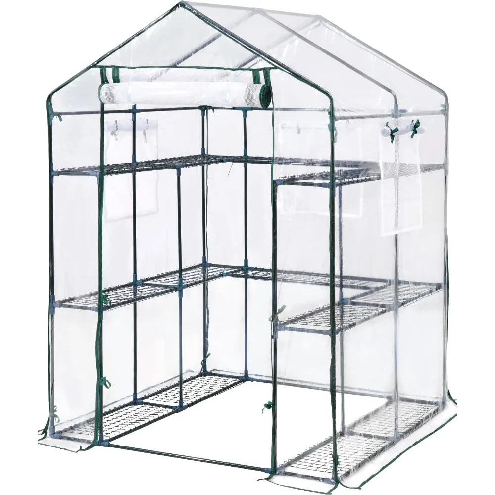 

Уличная теплица King Bird Premium, 56 x 56 x 77 с улучшенной крышкой из ПВХ и стальной рамой, домик для ходьбы с кринами на молнии