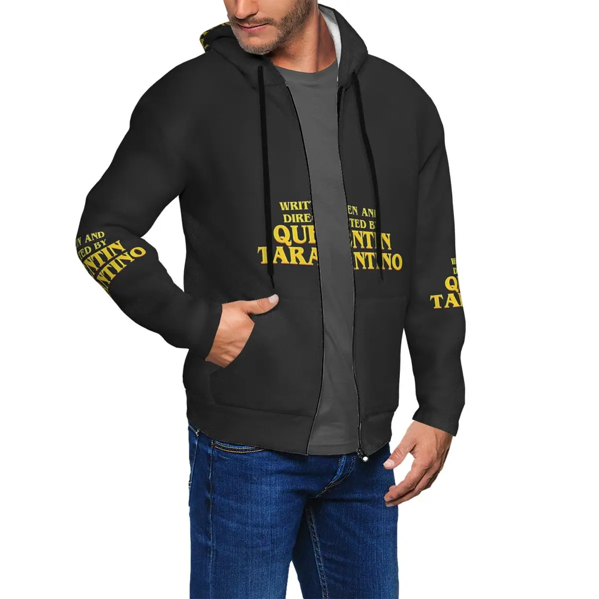 Written And Directed By Quentin Tarantino Zipper Hoodie Harajuku Pullover Autumn Winter Men Women Sweatshirts Long Sleeve Tops