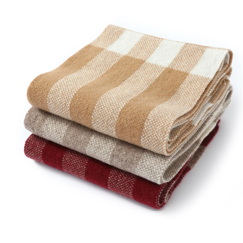 100% وشاح من الصوف الخالص للنساء الشتاء سميكة الدافئة منقوشة تنوعا الكورية نمط شال للجنسين محبوك الرقبة أدفأ #6