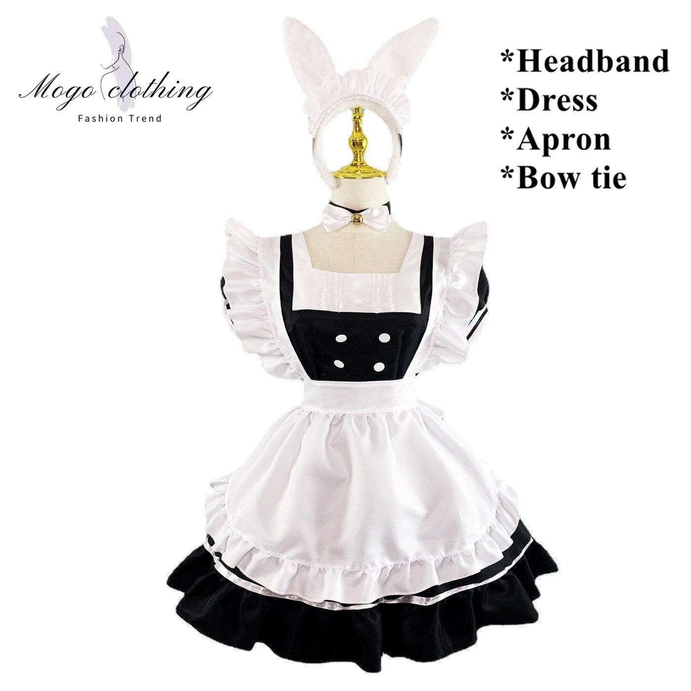 Lovely Bunny Lolita fur s Suits, Halloween Party Maid Cosplay Costume, Anime Maid Py Play Gril, Grande Taille, Bol, Printemps, Été, Nouveau