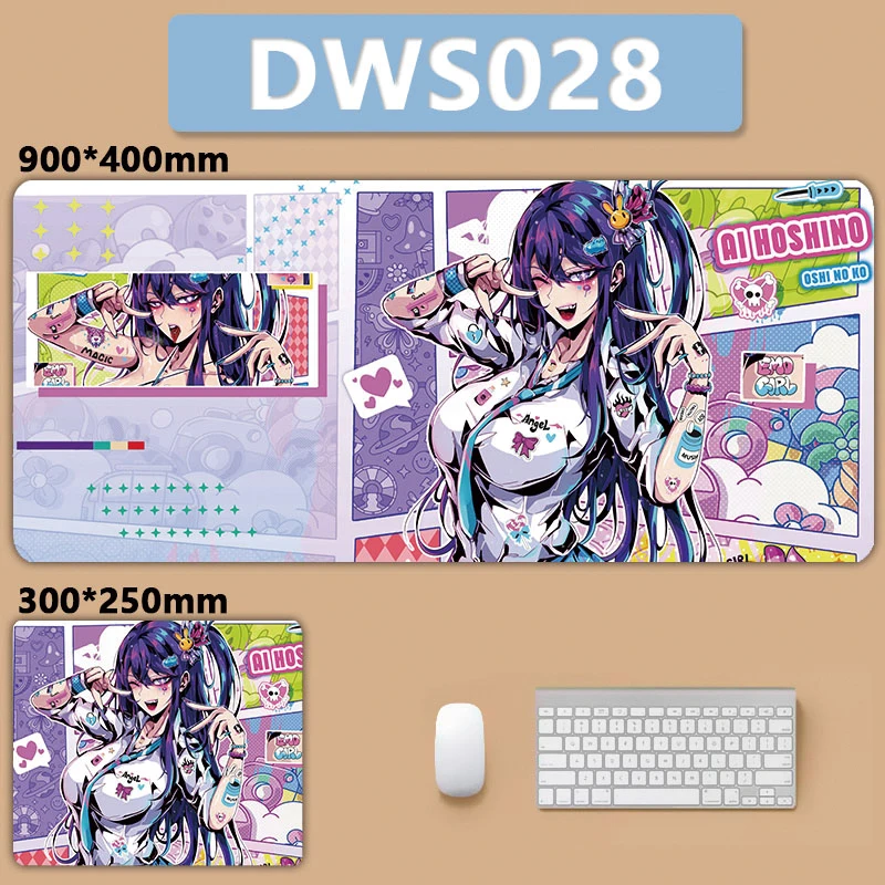 Anime japonês Non-Slip Grande Mouse Pad, Sexy Hot Girl Gaming Gamer, Slicone, Computador, Laptop, Teclado Do Escritório, Esteira De Mesa, Mousepad, XXL