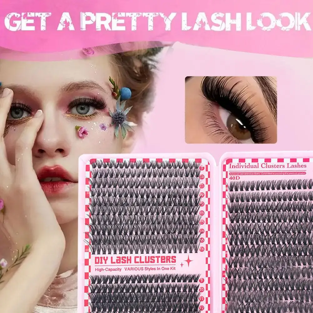 Eyelash Extension Kit With D-curled Single Eyelashes, Tweezers Sealing, Eyelash And Eyelash And Clusters, F6E3