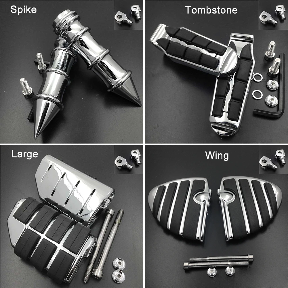 

Front Rider Wing Foot Peg For 2002-08 Kawasaki Vulcan 1500 1600 VN1500P VN1600B Mean Streak footpeg Rest pedal Rubber Motorcycle
