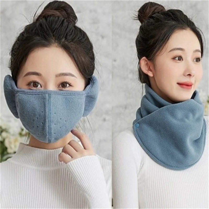 Lamb Fleece Women Scarves Winter Warm Fake Collar Scarf Solid Color Plush Bib Snood Female Windproof Wrap Neck Protection Polar