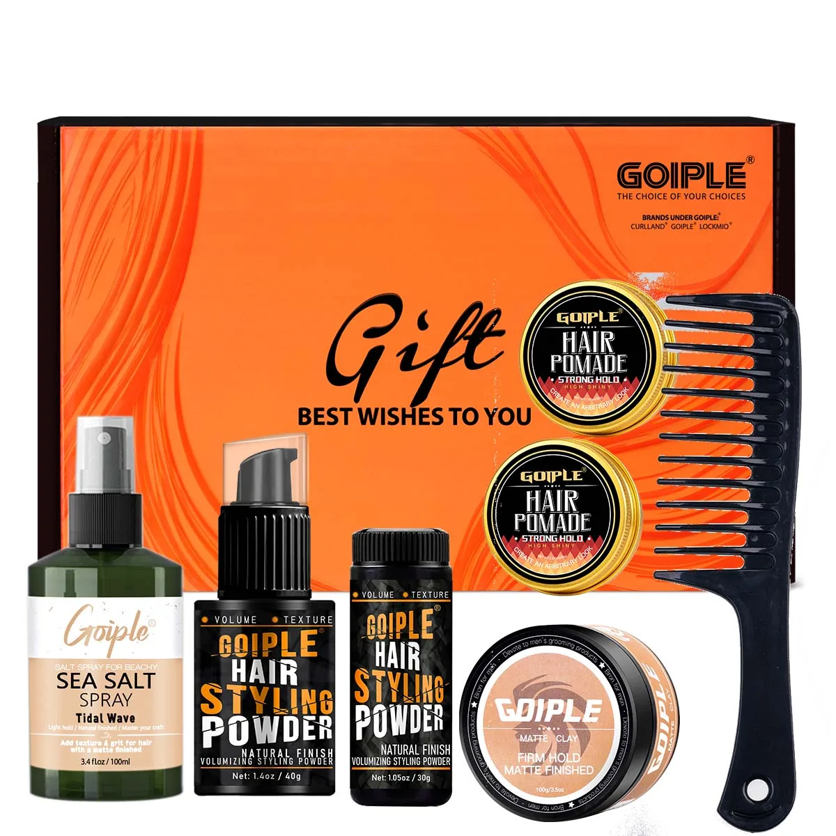 

Men Styling 7pcs Long-lasting Hold Sea Salt Spray Matte Hair Clay Instant Styling Powder and Non-greasy Hair Pomade for All-day