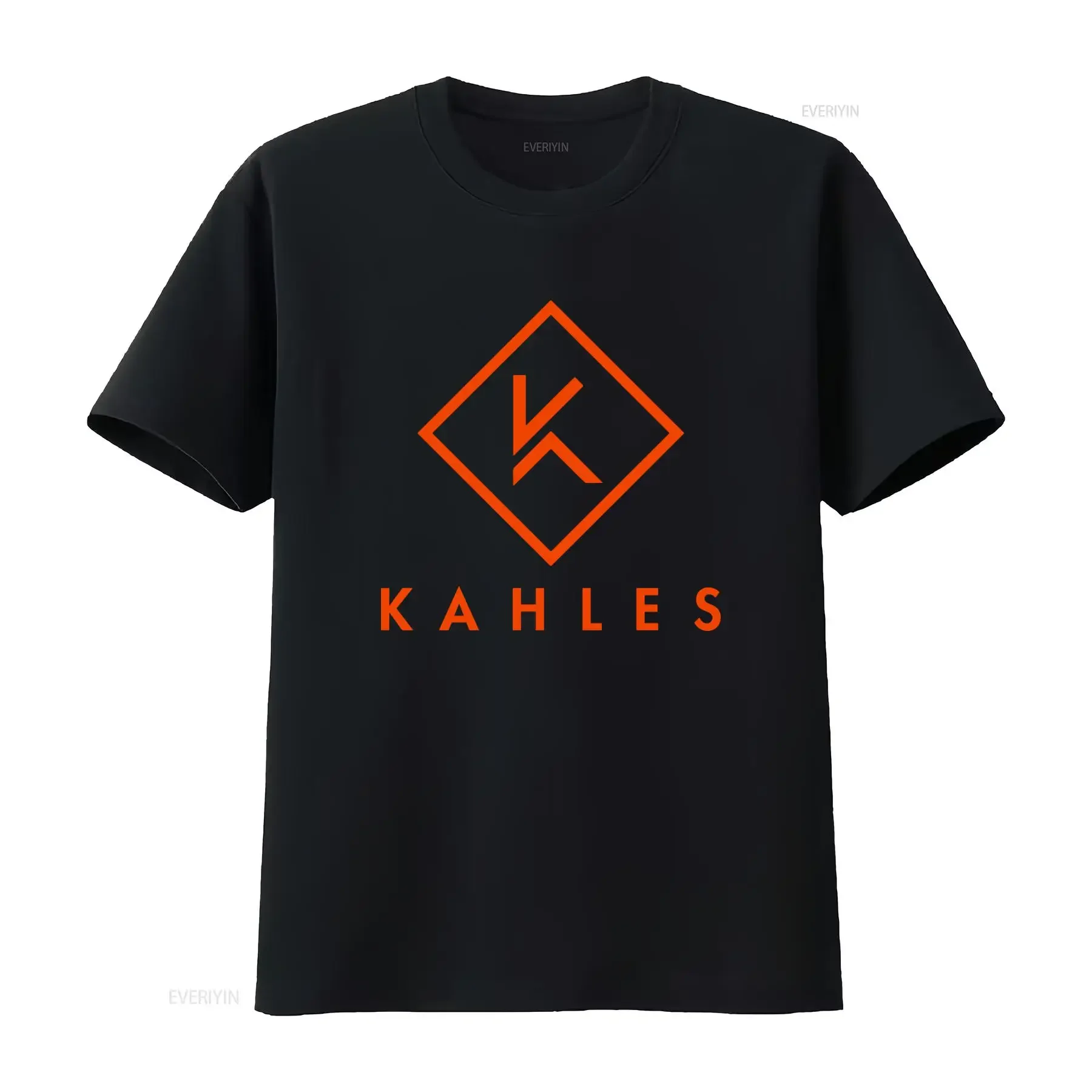 Kahles Optics Rifles Hunting Men's Black T Shirt Stylish Orange Logo Print for Outdoor Enthusiasts vintage Washed streetwear