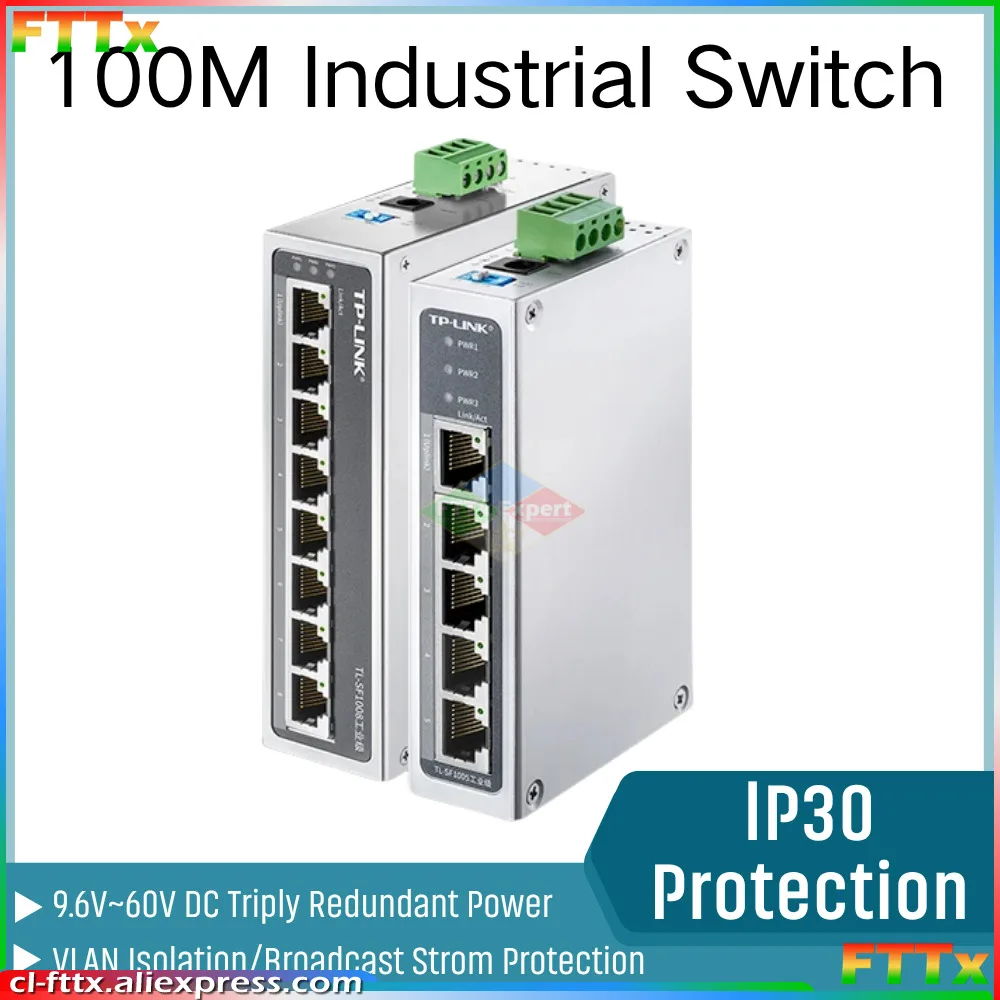 

Промышленный Ethernet-коммутатор на 5, 8 портов, 100M, 100Base-T, для монтажа на DIN-рейку/стену, корпус из алюминиевого сплава, модели TL-SF1005, TL-SF1008