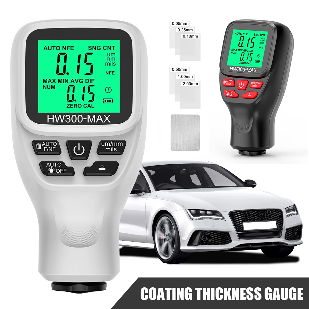 HW300-MAX 0-2000um High Precision Coating Thickness Gauge Car Paint Thickness Tester Car Paint Film Automatic Thickness Gauge