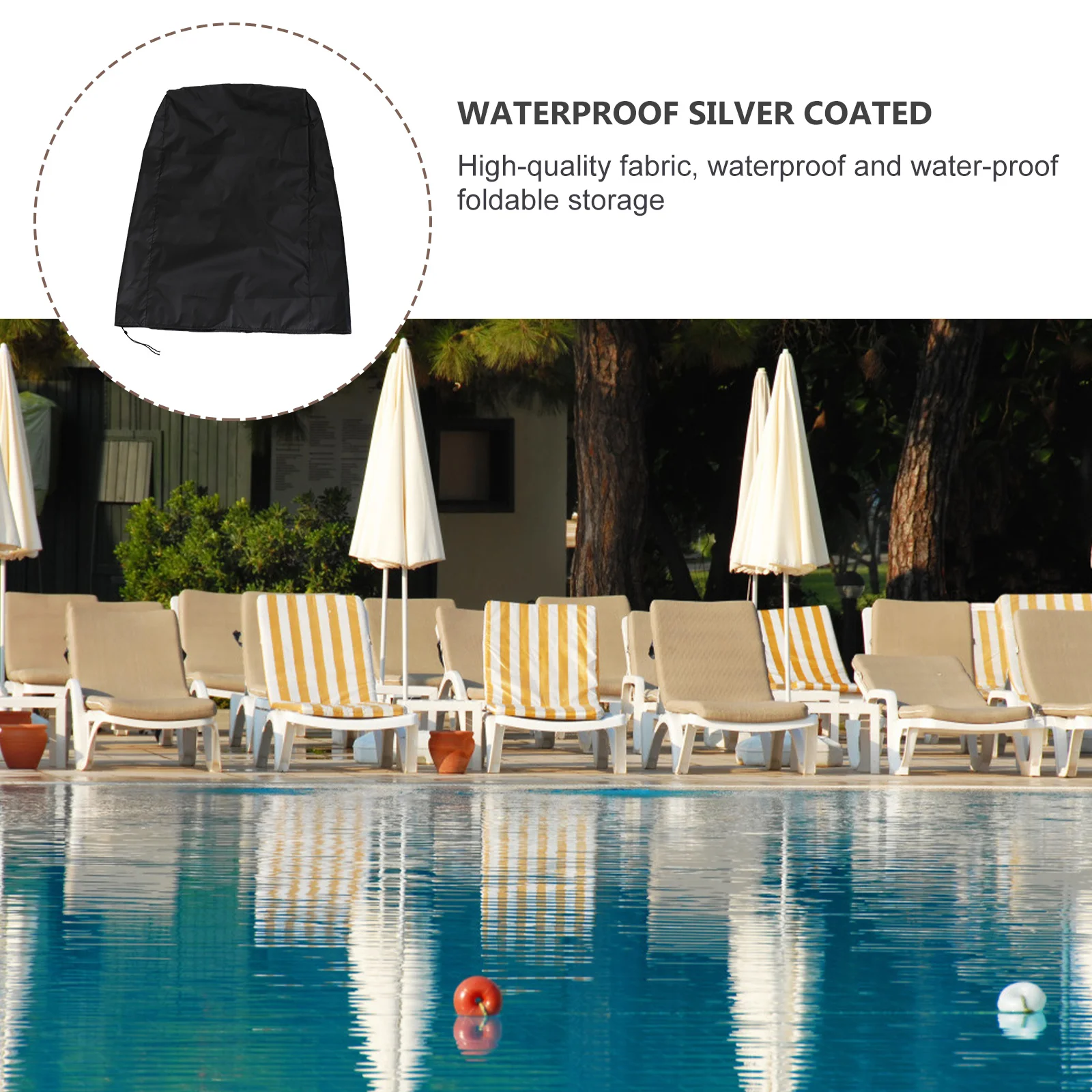 

1Pcs Garden Chair Cover Waterproof Tear Resistant for Yard Patio Square All Weather Protection Portable Foldable Cover