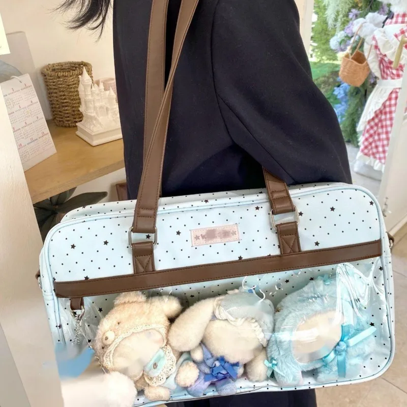 Bow Radium Lace Itabag Y2K Cut Transparent Bar Shoulder Messenger Bag Anime Large Capacity Female Large Capacity Baby Itabag New