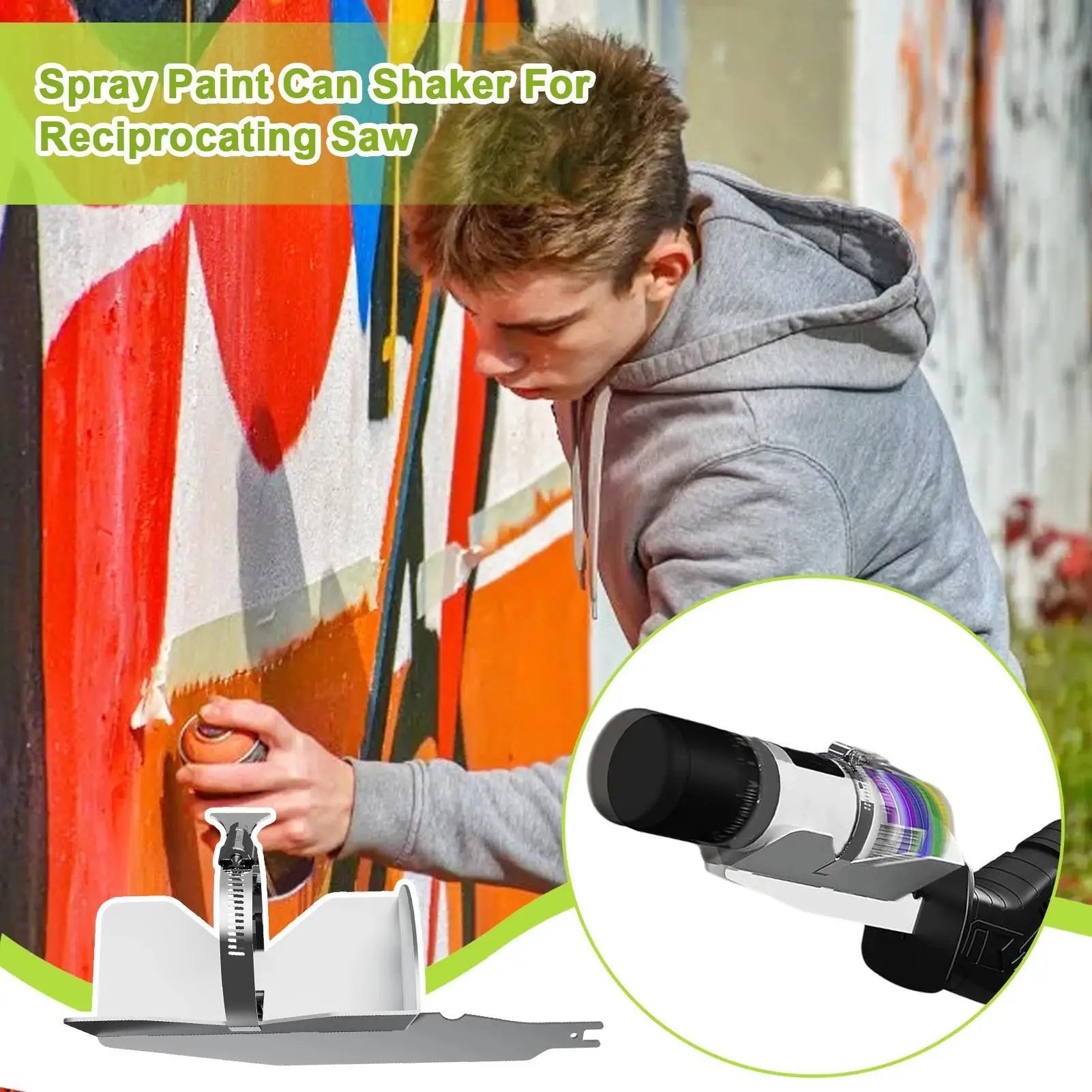 

Stainless Steel Reciprocating Saw Attachment Paint Can Shaker for Painter Artist Women Men Professionals One-Click Operation