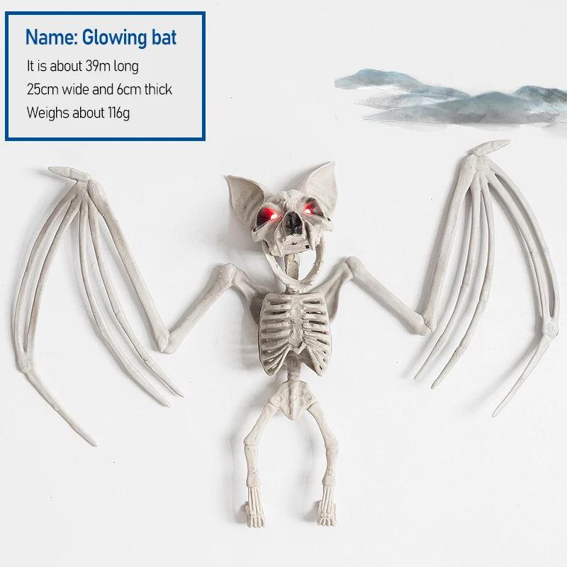 Halloween Animal Skeleton Bones Horror Ornaments Party Bat Creepy Decoration Dragon Dog Skeleton Cat Bird Skull Home Ornaments