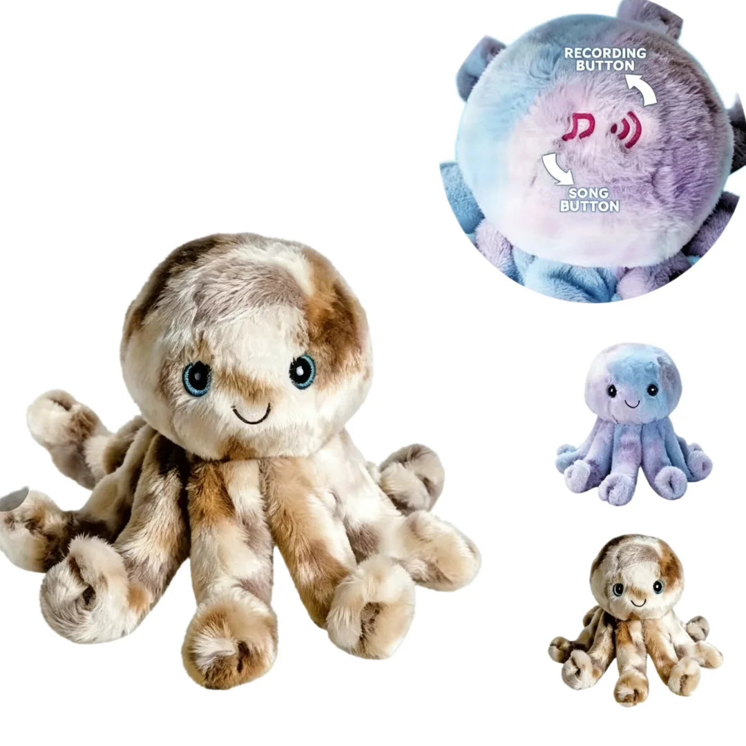 Octopus Plush Toy Sensory Touch Activated Crawling Octopus Toy Recording For Kids Boys Girls Kids Bedroom Living Room Home