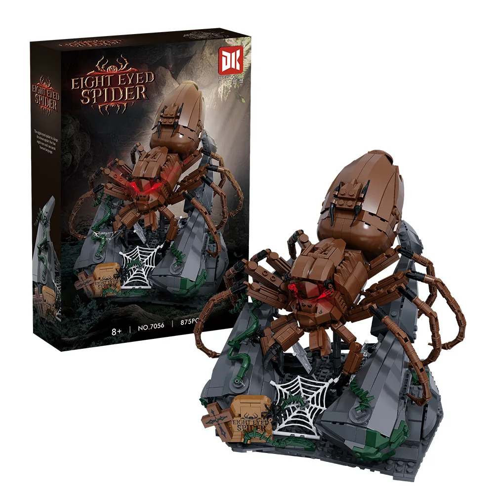 

Creative Dark mechanical Eight-eyed spider collectible model Building Blocks STEM Educational Toy for Kids Fans Birthday Gift