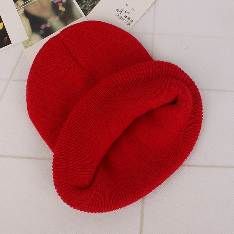 Gorro de lana de punto para hombre y mujer, Gorro de esquí de algodón suave, cálido, 25 colores sólidos, Invierno