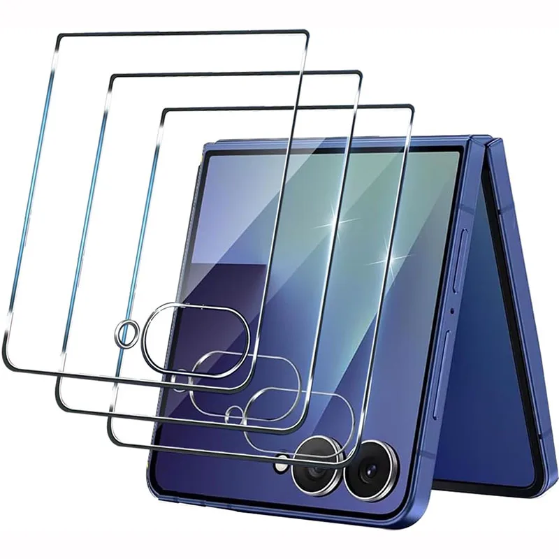 

3 шт. 9h Hd прозрачное закаленное стекло для Samsung Z Flip7 6, переднее защитное стекло для Samsung Galaxy ZFlip 7 flip6, защитная пленка для экрана