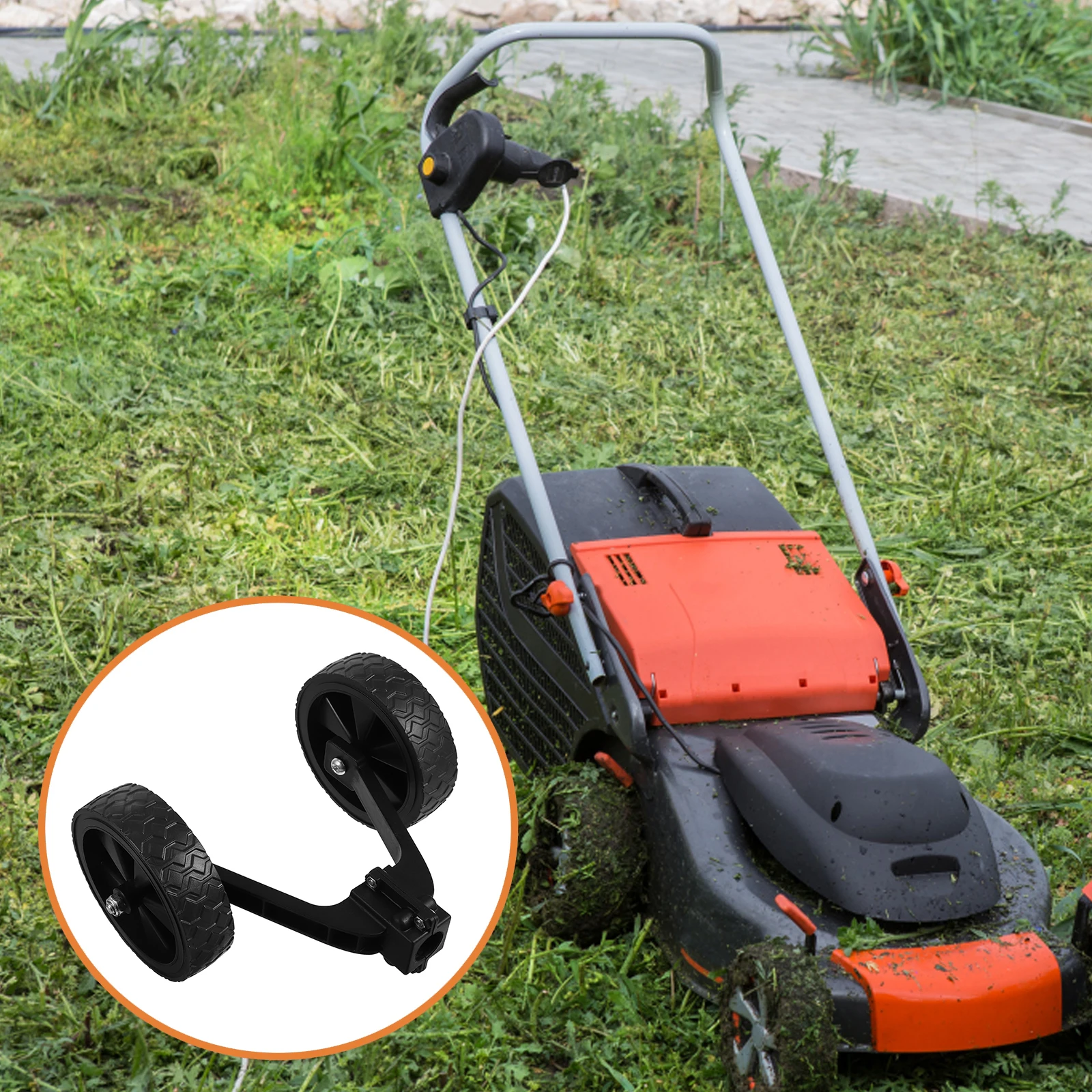 

String Trimmer Support Wheel Replacement Lawn Mower Parts Plastic Caster Wheel for Garden Tool Enhanced Stability Efficient