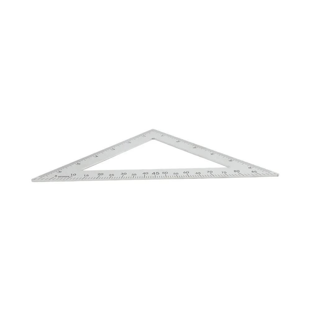 1pc Stainless Steel Triangle Ruler Double-Sided Scales 45 90 Degree Angle Triangular Ruler Carpenter Woodworking Measuring Tool