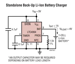 LTC4064EMSE LTC4064 - Monolithic Linear Charger for Back-Up Li-Ion Batteries