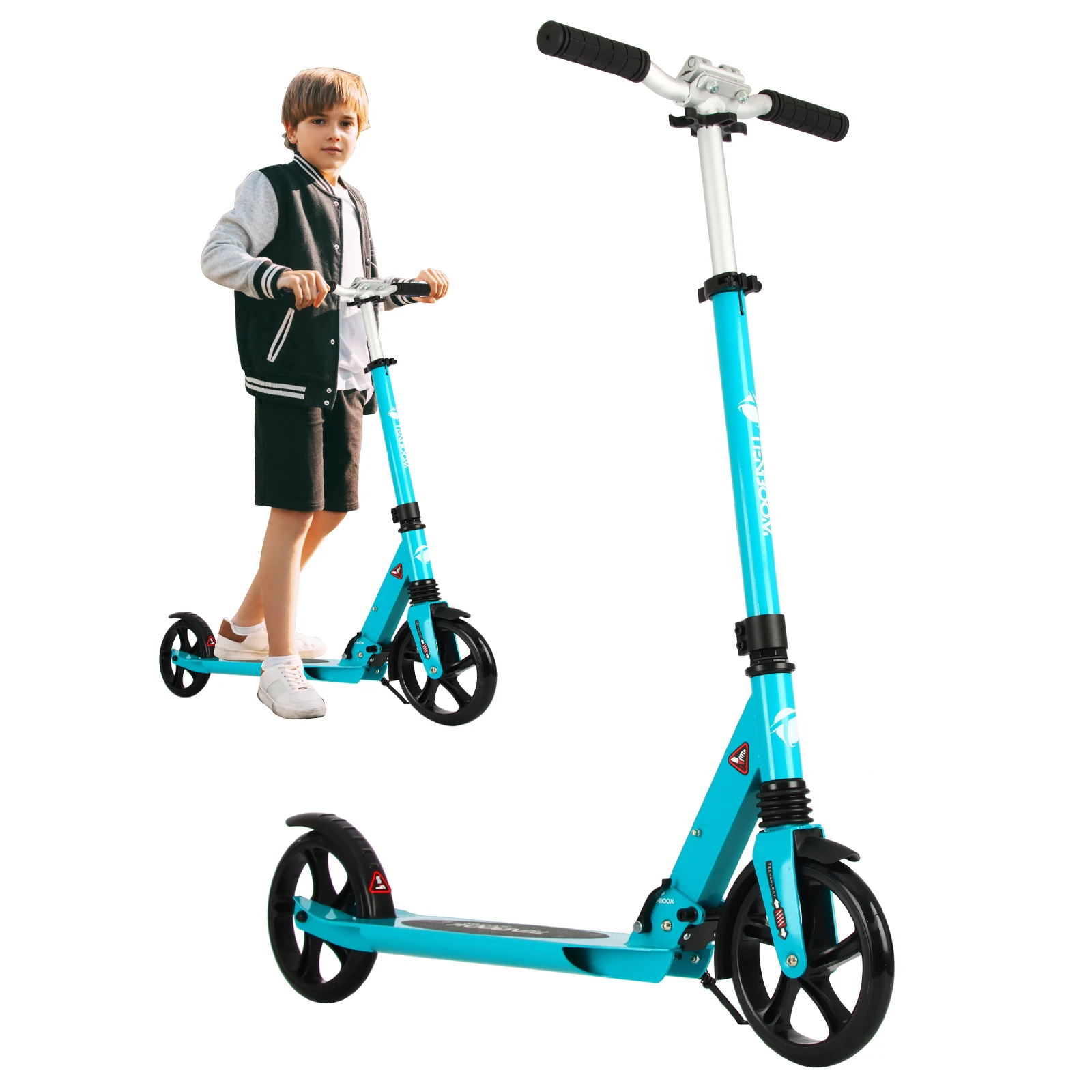 

STLF Adjustable Foldable Front Suspension Aluminium Two Big Wheels Pedal Kick Scooter for Sale