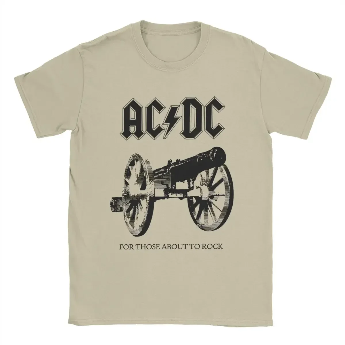 Men's T-Shirt AC-DC Humor 100% Cotton Tee Shirt Short Sleeve T Shirts Round Neck Clothing Plus Size