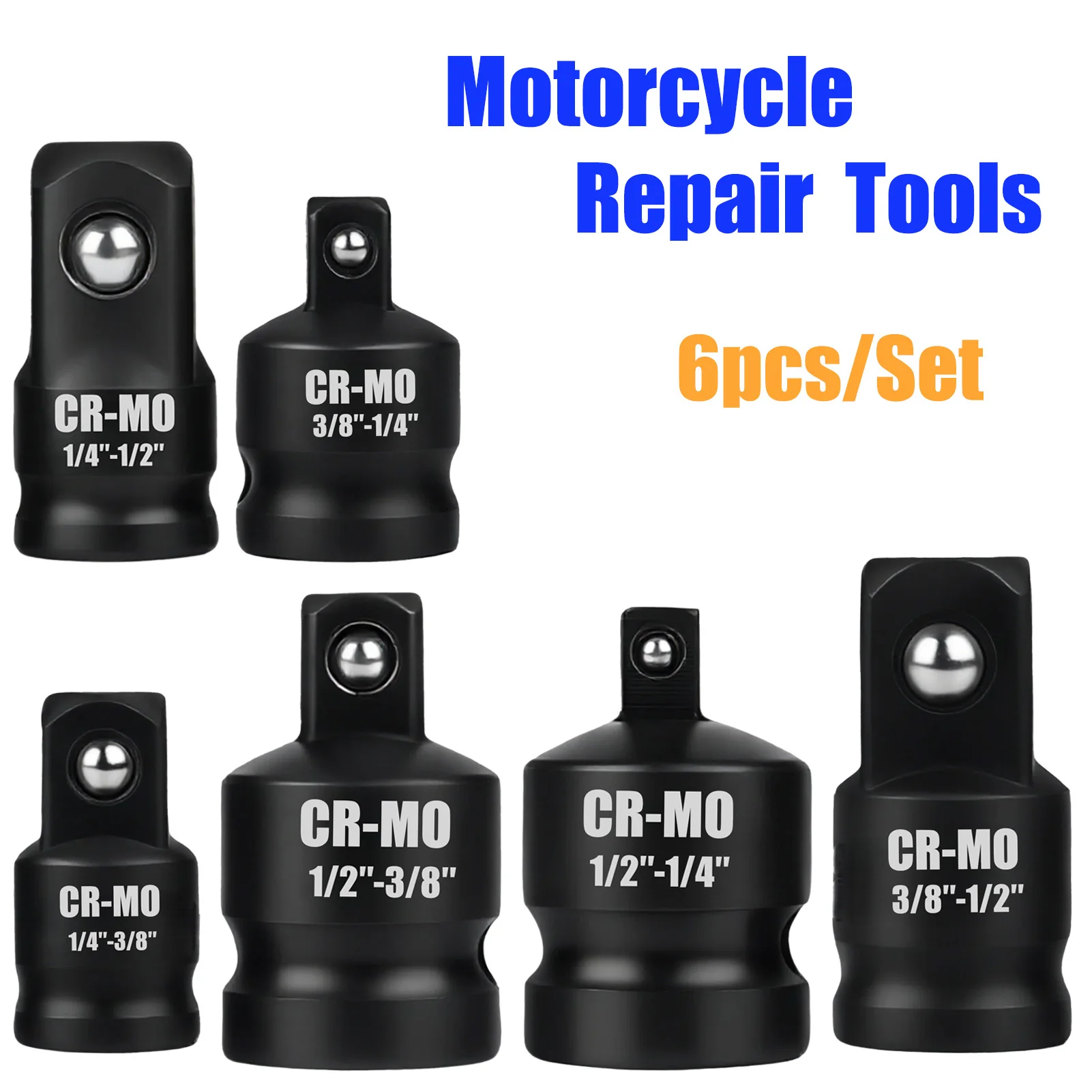 6Pcs Impact Socket Adapter Reducer Set 1/2
