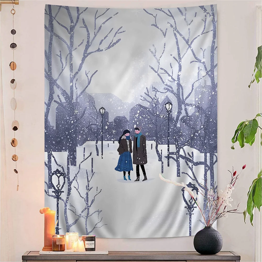 

Snow In Winter Colorful Tapestry Wall Hanging Home Decoration Hippie Bohemian Decoration Divination Wall Art Decor